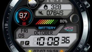 Fitness lovers dark digital watch face theme
