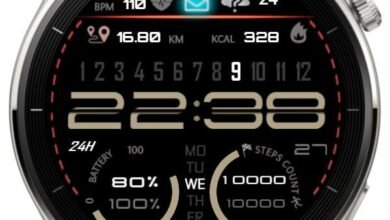 Unique style hybrid digital watch face theme