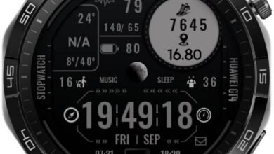 Dark black battery saver digital watch face theme
