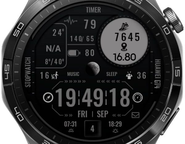 Dark black battery saver digital watch face theme
