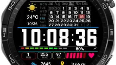 Big Calendar easy to read digital watch face theme
