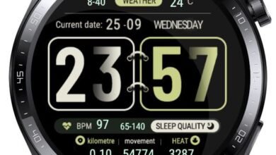 Big flip fonts digital watch face theme