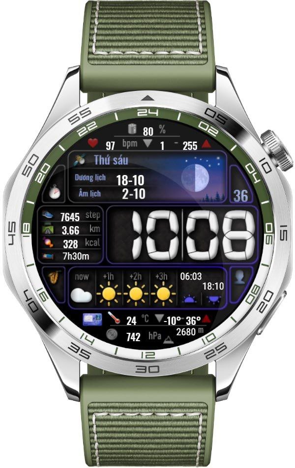 Full of information digital watch face theme