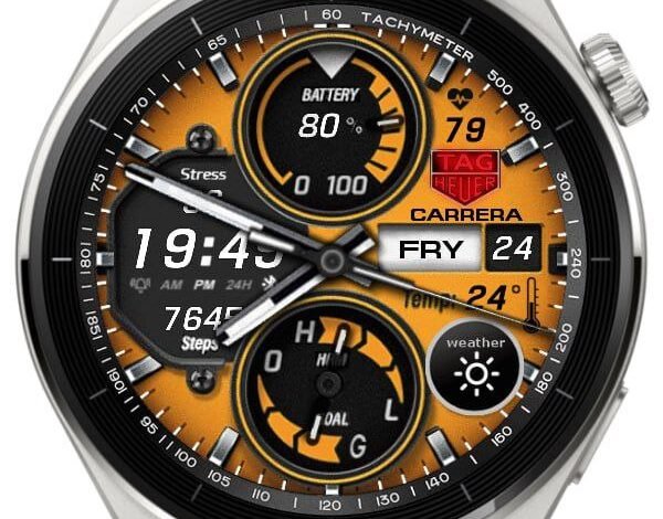 Carrera tag heuer orange HQ hybrid watchface theme