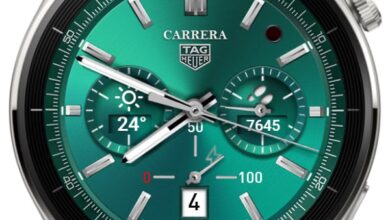 Carrera tag heuer green metallic HQ hybrid watchface theme