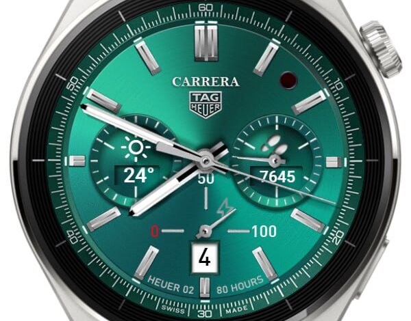Carrera tag heuer green metallic HQ hybrid watchface theme