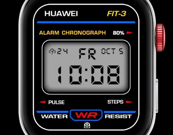 Huawei LCD digital watch face theme