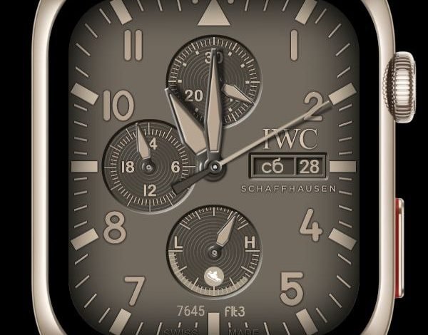 IWC Schaffhausen realistic analog watch face theme