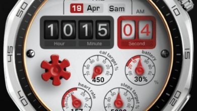 Animated water meter digital watch face theme