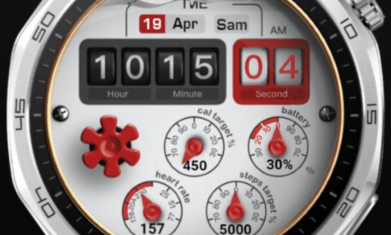 Animated water meter digital watch face theme