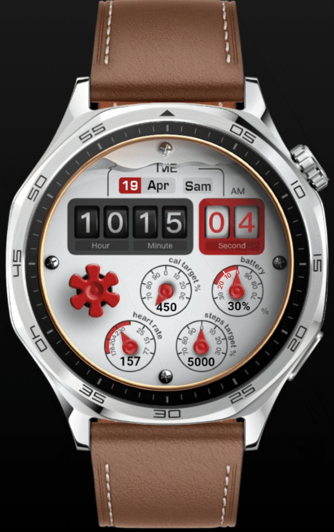 Animated water meter digital watch face theme